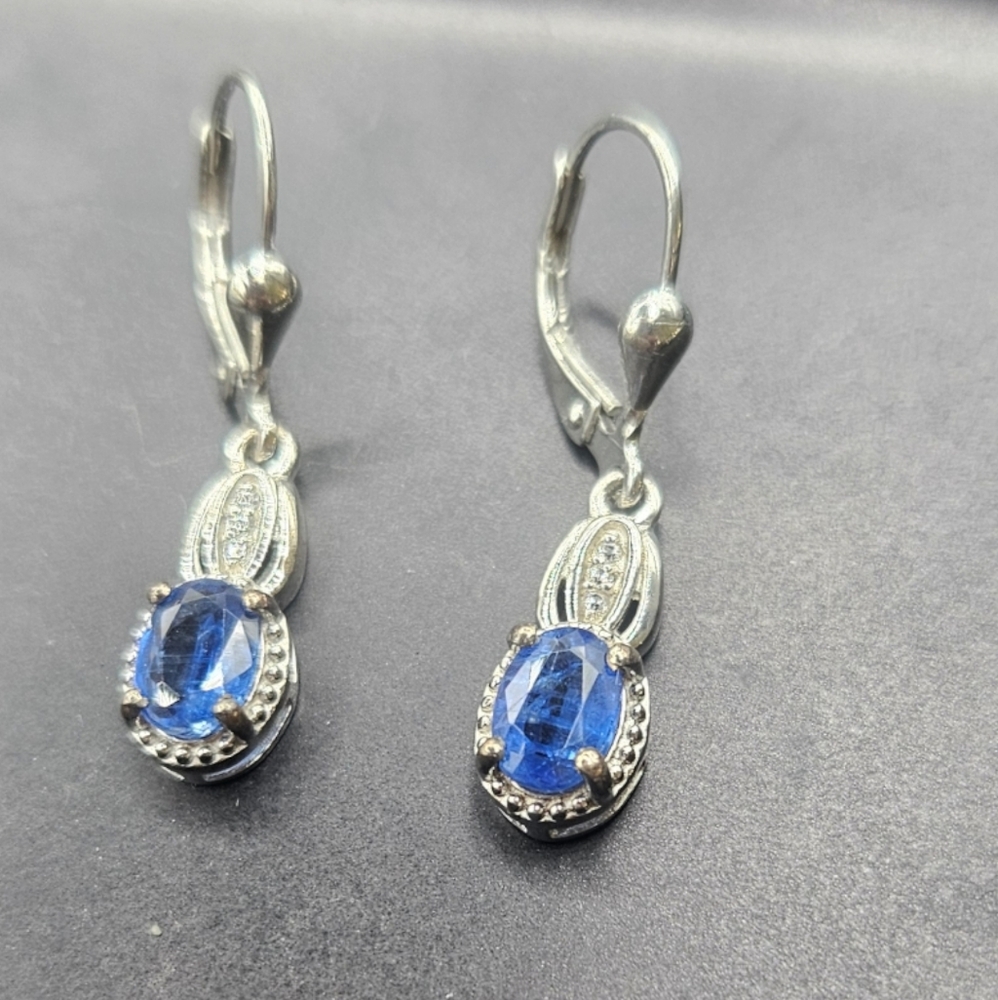 Kyanite and Zircon Earrings